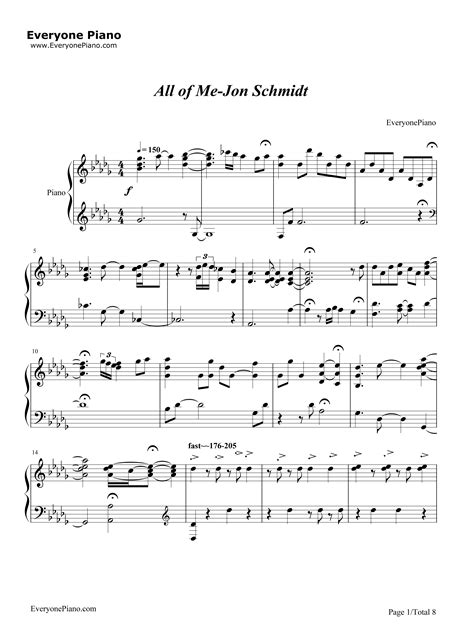 For free pdf musicsheet and midi files (plus mp3 without commentary) : All of Me Full Version-Jon Schmidt Stave Preview