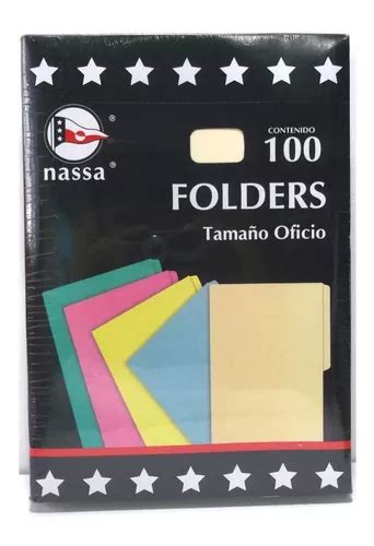 Folder Tamaño Oficio Colores Variados Nassa 100 Pzas Meses Sin Intereses