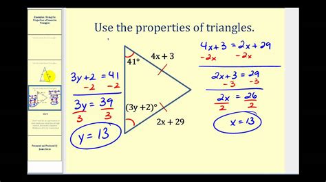 Examples Using The Properties Of Isosceles Triangles To Determine
