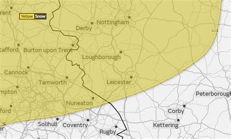 Snow Alert Met Office Issue Yellow Warning For Coventry And