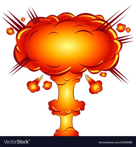 In The Style Of A Comic Explosion Atomic Bomb Vector Image