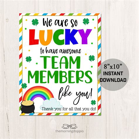 Printable We Are So Lucky To Have Awesome Team Members Like Etsy Canada