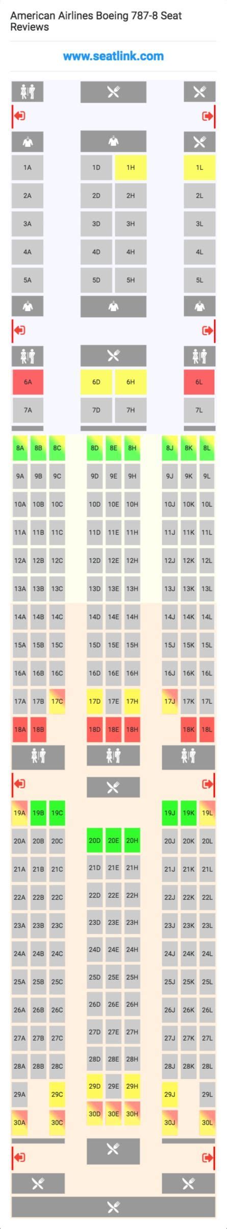 American Airlines Boeing 787 8 788 Seat Map Airline Seating Charts