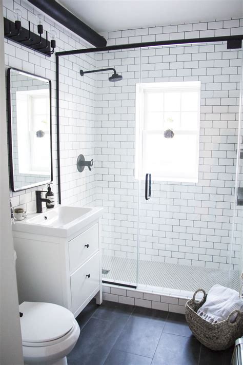 A Modern Meets Traditional Black And White Bathroom Makeover Small
