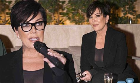 Kris Jenner Flashes Her Bra And Major Cleavage In Sheer Top As She Makes Business Presentation