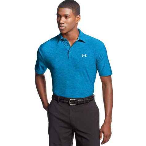 Under Armour Elevated Heather Performance Golf Polo In Electric Blue