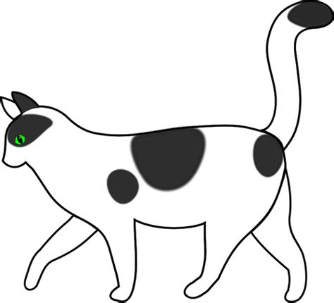 White Cat Walking Vector Drawing Public Domain Vectors