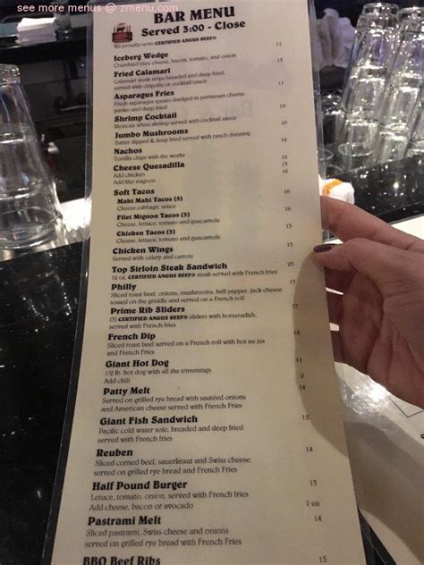 Menu at Cactus Jack's Bar & Grill, Palm Desert