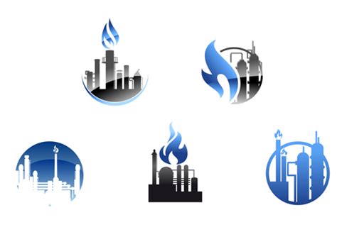 Oil Refinery Industry Logo Vector 03 Free Download