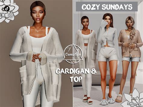 The Sims Resource Cozy Sundays Loungewear Collection Cardigan With