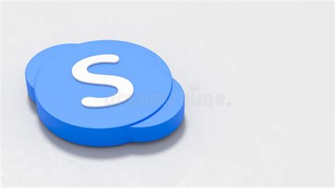 Skype Logo On Light Grey Background With Copy Space Editorial Stock