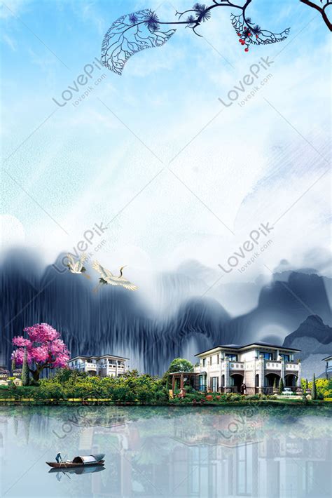 Chinese Style Real Estate Poster Background Synthesis Download Free