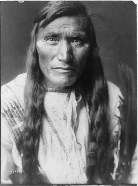 Native American Edward Curtis Atsina Man With Long Hair Native