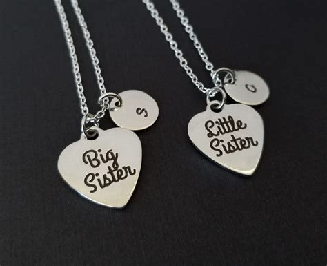 Two Sister Necklaces Big Sister Necklace Little Sister Etsy