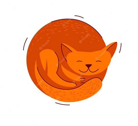 Premium Vector Cute Cat Sleeping Vector Illustration Domestic Pet