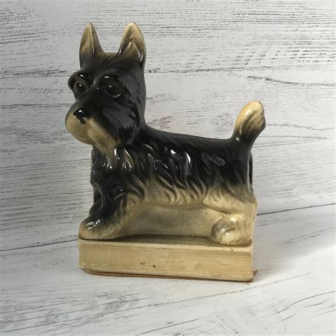Scottish Terrier Bookend Rare Vintage 1930s Weighted Ceramic Etsy