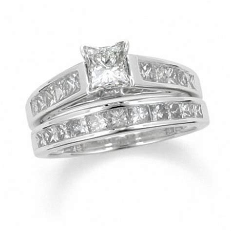 Use our diamond price calculator to learn what you should be paying. 1 CT. T.W. Princess Cut Diamond Bridal Set in 14K White ...