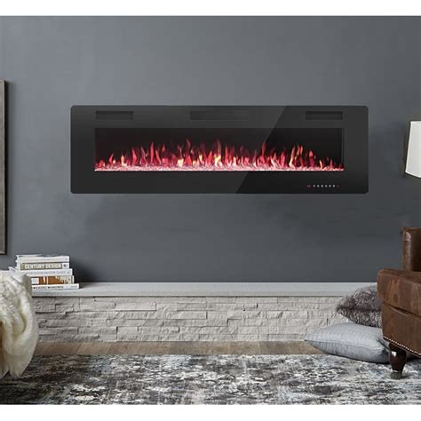 Ebern Designs Recessed And Wall Mounted Electric Fireplace With