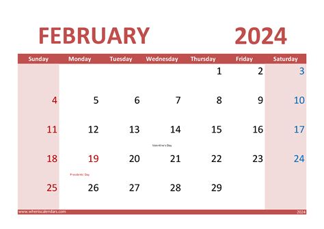 February Calendar 2024 Printable Monthly Calendar