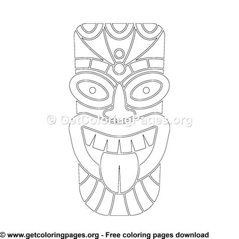 Tiki Mask Template Printable Sketch Coloring Page
