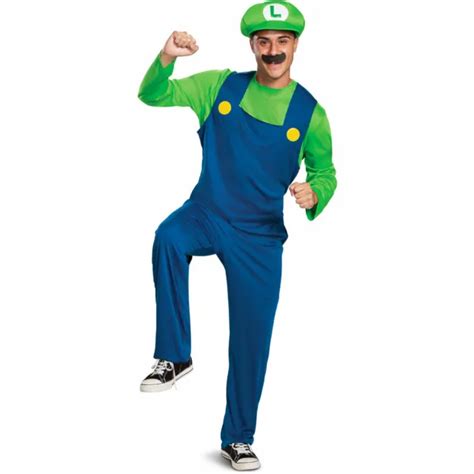 Disguise Licensed Super Mario Nintendo Luigi Classic Adult Men Costume