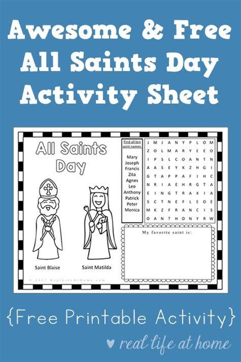 Awesome And Free All Saints Day Activity Sheet Printable All Saints
