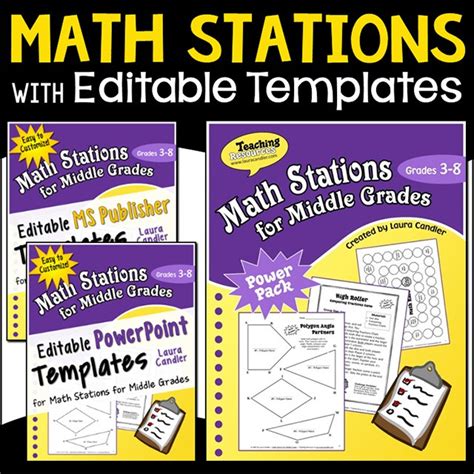 Math Stations With Editable Templates Laura Candler
