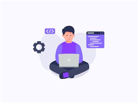 Programmer People Concept Use Laptop And Programming Code Program Icon