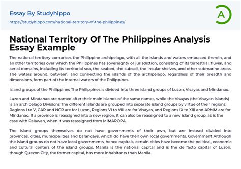 National Territory Of The Philippines Analysis Essay Example StudyHippo Com