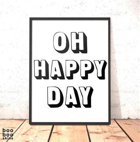 Oh Happy Day Print Poster Picture Art Wedding T For Sister Etsy Uk