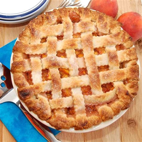 Lattice-Top Fresh Peach Pie - Sweet Pea's Kitchen