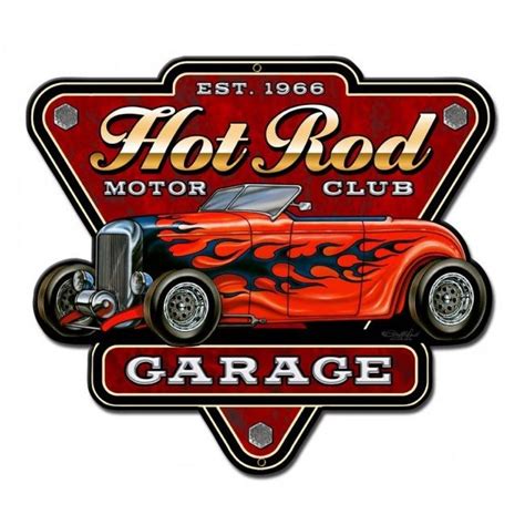 Hot Rod Garage Metal Sign From Vintrosigns