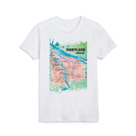 Portland Oregon Illustrated Map With Main Roads Landmarks And