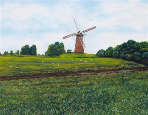 Landscape Original Oil Painting Holland Countryside 22x28 By