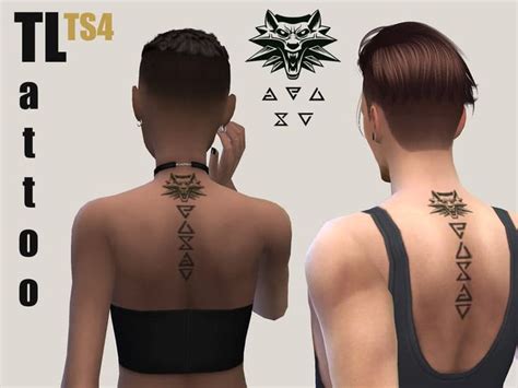 The Witcher Tattoo Neck Sims 4 Mod Download Free Witcher Tattoo