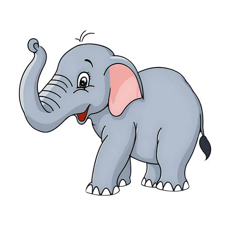 Happy Elephant Hand Drawn Cartoon Style Illustration Ai Generated