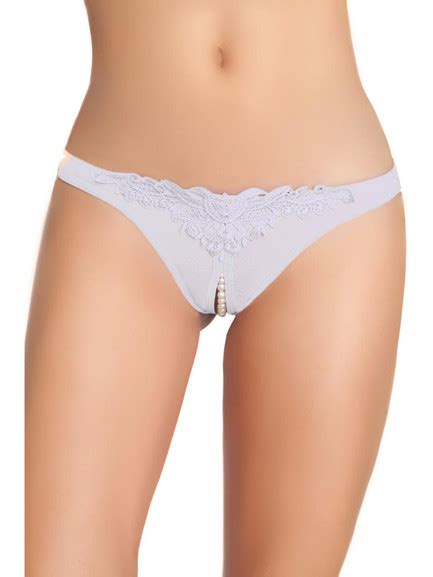 crotchless pearl thong angelique