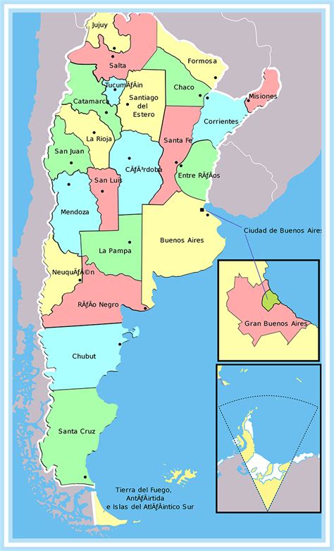 Mapa De Argentina Con Sus 23 Provincias Mapa Politico Mapas Mapa