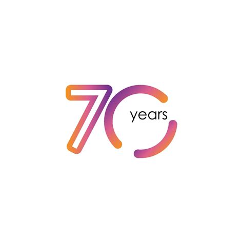 70 Years Anniversary Color Full Elegant Celebration Vector Template