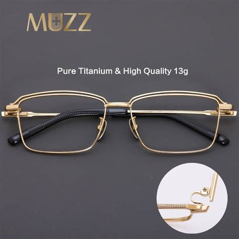 muzz men s full rim square titanium eyeglasses 950 titanium eyeglasses eyewear accessories
