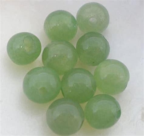 Light Green Jade Semi Precious Gemstone Beads 50 Beads Per Package