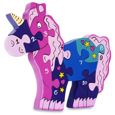 Handmade Wooden Number Unicorn Puzzle By Wood Like To Play Ltd