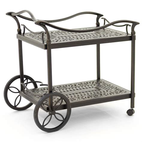 Bar carts & serving carts. Villa Flora Cast Aluminum Patio Serving Cart By Lakeview ...