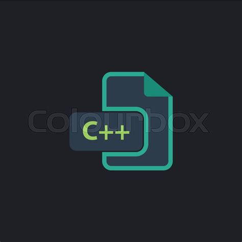 C Plus Plus Color Vector Icon On Dark Stock Vector Colourbox