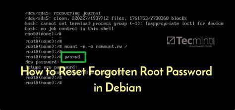 How To Reset Forgotten Root Password In Debian 10