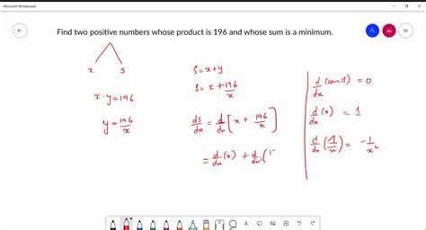 Solved 2opts Find Two Positive Numbers Whose Product Is 196 And Whose