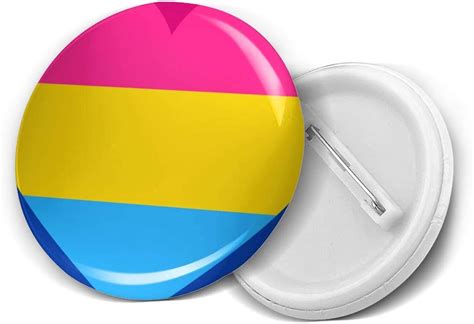 Bisexual Panromantic Bi Pan Pride Flag Round Brooch Badge
