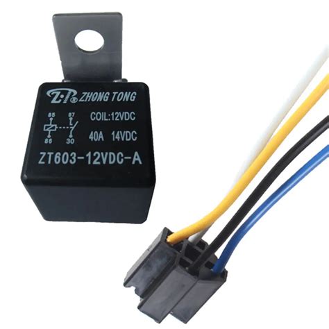 Ee Support 12v 40a Amp Spst Relay And Socket Harness 4 Pin 4p 4 Wire Car