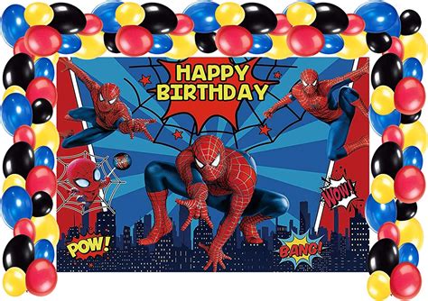Super Hero Spiderman Photo Backgroundhappy Birthday Party Photography