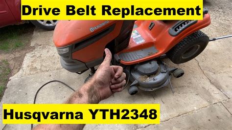 Drive Belt Replacement Husqvarna Yth2348 Lawn Mower Youtube